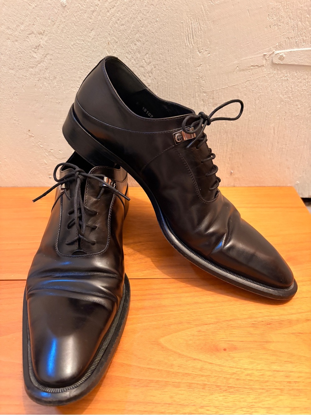 Cesare Paciotti Men's Black Leather Lace-Up Oxford Dress Shoes